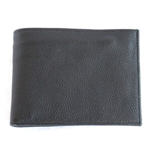 Vintage 1970s Buxton black cowhide leather women's wallet, men's billfold, removable photo case, hidden compartment, change pocket, unused