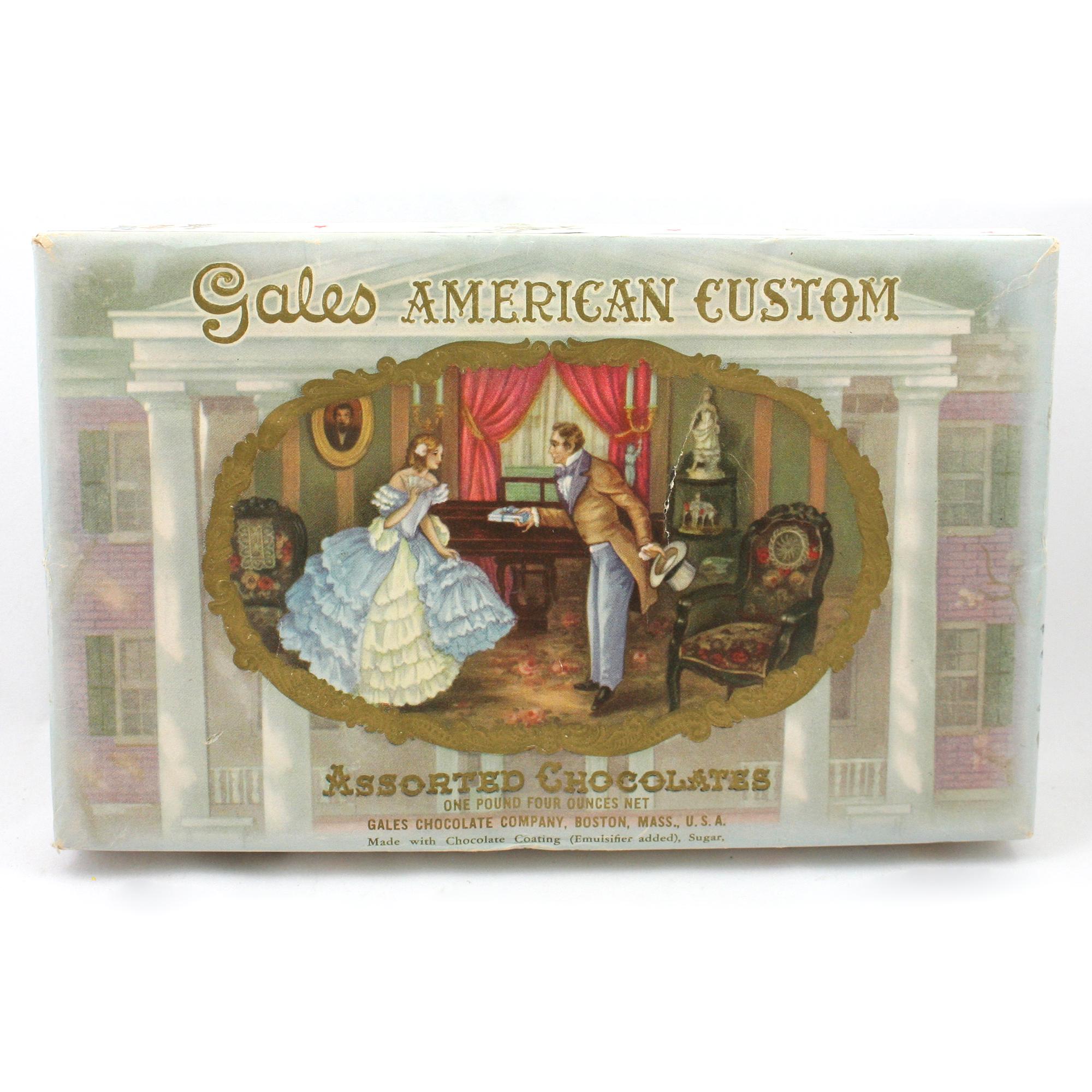 ヴィンテージ　GALES AMERICAN CUSTOM チョコレートの紙箱 Vintage 1970s Gales American Custom Chocolates Box, US