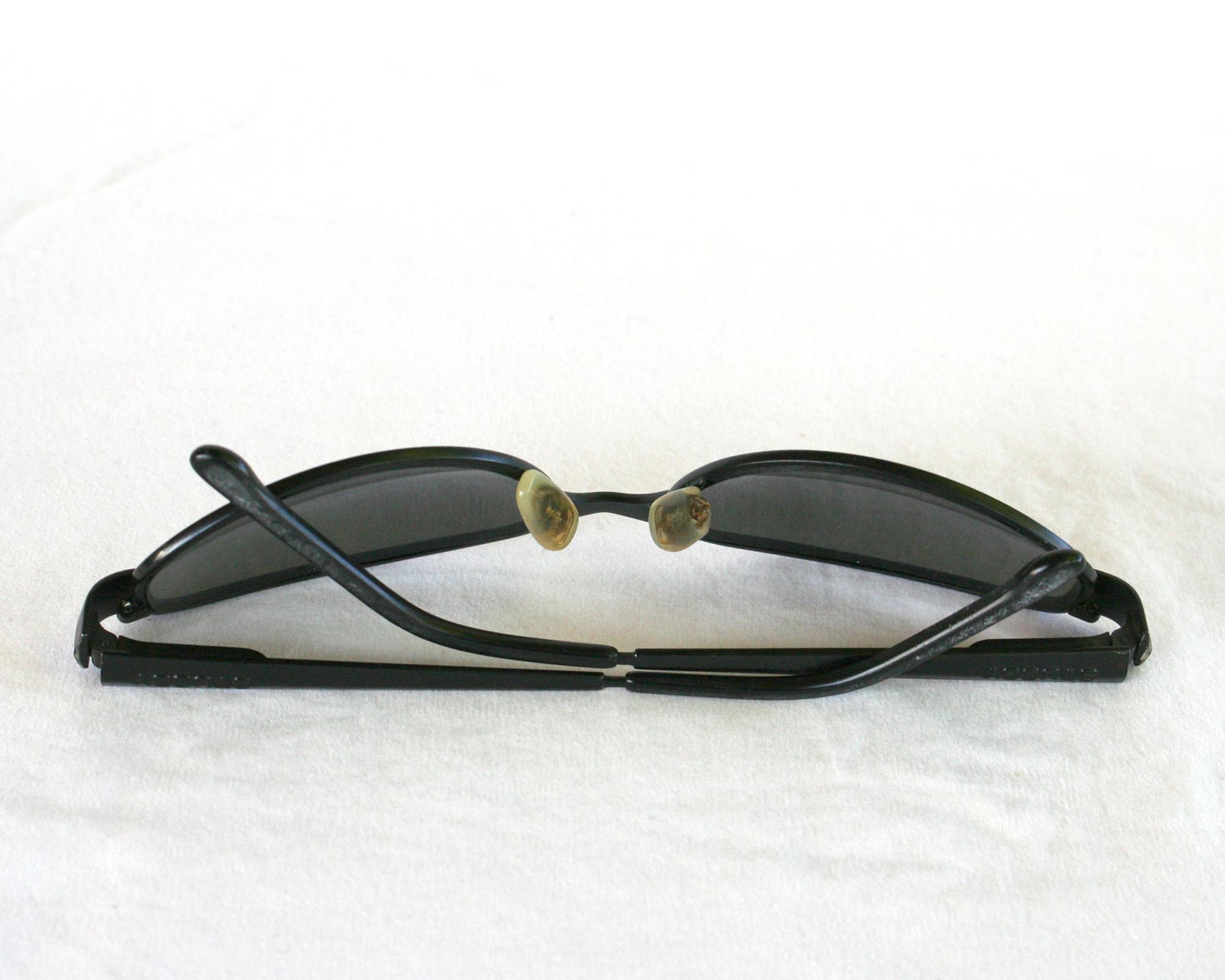 Vintage 2000s Stussy Cutlass Sunglasses, Black Metal Oval Frames 