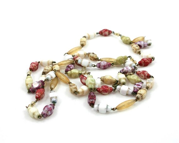 Ancien Collier De Perles Bicolores - Longueur 46 Cm - Perles De Culture - Vintage