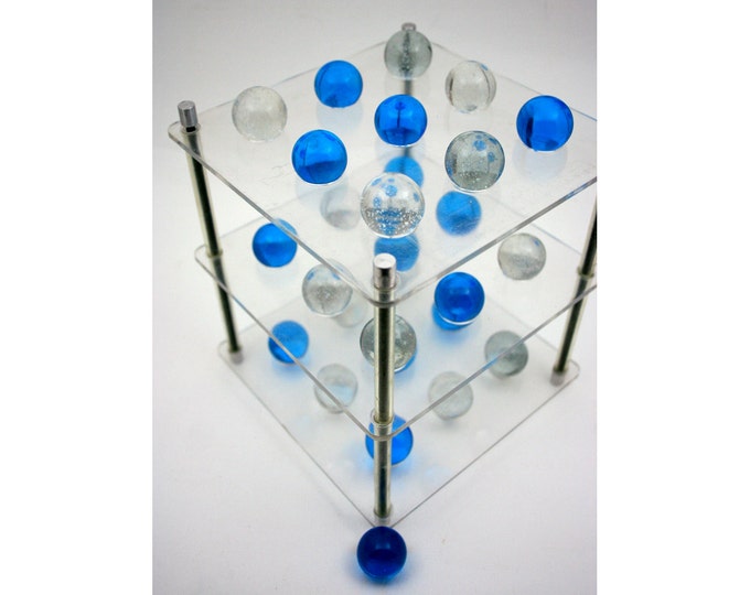 Vintage Game, Tri Tac Toe, 3D Tic Tac Toe, 1 Inch Marbles, Three ...