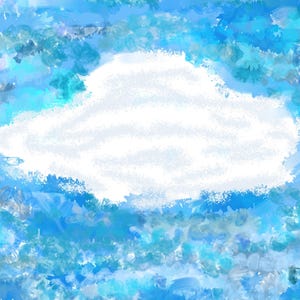 Pintura digital en acuarela de una nube en el cielo #05 - Descarga digital