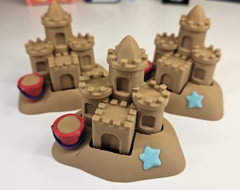 Juguete antiestrés con forma de castillo de arena impreso en 3D / Juguete de verano
