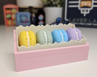 3D Printed Macaron Box Fidget Clicker | Pastel Desk Toy, Sensory Toy