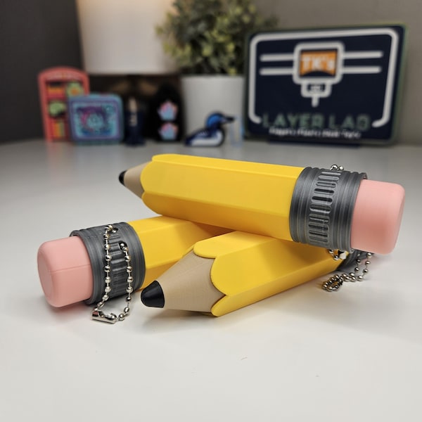 3D Printed Pencil Clicker Keychain | ASMR Sensory Fidget Toy