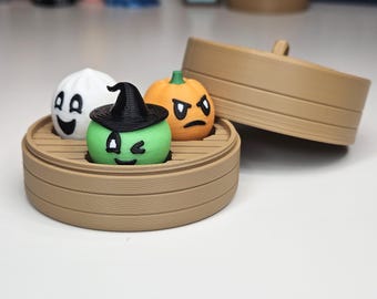 Halloween Dumpling Fidget Clickers Set | Witch, Pumpkin, Ghost Desk Toy