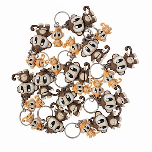 Articulated Monkey Keychain with Stuffy Charm | 3D Printed Bag Accessory