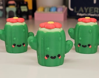 3D Printed Cactus Fidget Clicker | ASMR Stress Relief, Plant Lover , ADHD Sensory Toy