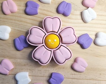 Juguete antiestrés Smile Flower / Juguete de escritorio impreso en 3D, pétalos de corazón