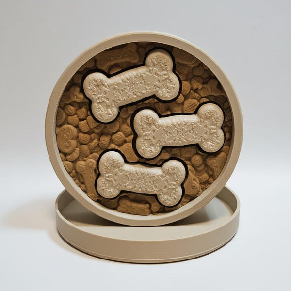 3D Printed Dog Treat Fidget Clicker | Vintage Dog Bones Desk Toy