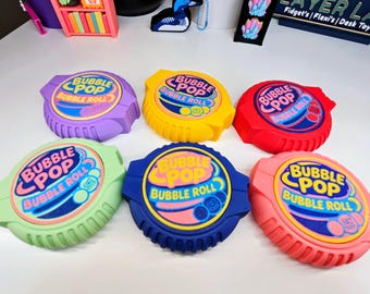 Juguete antiestrés con forma de rollo de chicle impreso en 3D / Juguete de escritorio retro con forma de dulce, elige el color.