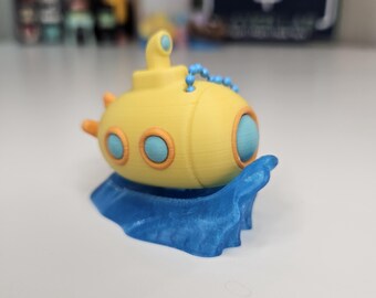 3D Printed Yellow Submarine Fidget Clicker Keychain