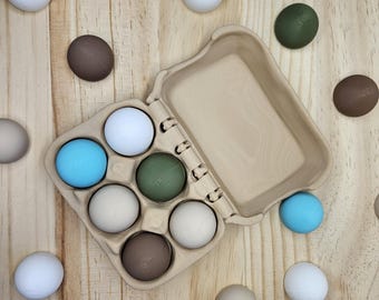 Juguete antiestrés con forma de cartón de huevos impreso en 3D / Juguete de escritorio para la ansiedad y el TDAH, Clicker sensorial