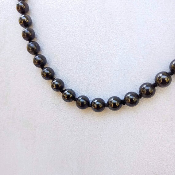 Hematite Vintage Bead Necklace - Infinity Strand … - image 4