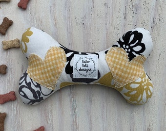 Tough Dog Bone Toy, Upholstery Fabric, Designer Look