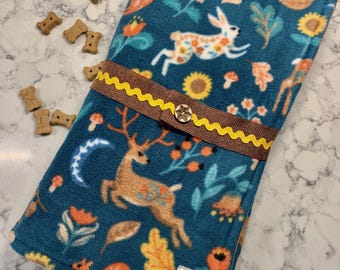 Reversible Fleece Pet Blanket,  for Lap , Chair Blanket, , Aqua and Orange (29x34)