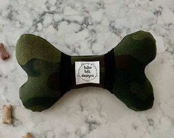 Tough Dog Toy, For Small or Medium Sized Dog , Camo Dog Bone Toy