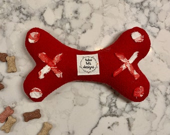 Tough Dog Toy, Small or Medium Sized Dog Toy, Dog Bone Toy for Valentine's Day