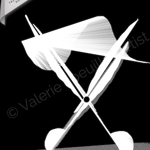 Tango Scissors2 – Composition abstraite noir et blanc | Art minimaliste moderne imprimable | Téléchargement numérique par Valérie Loeuillet