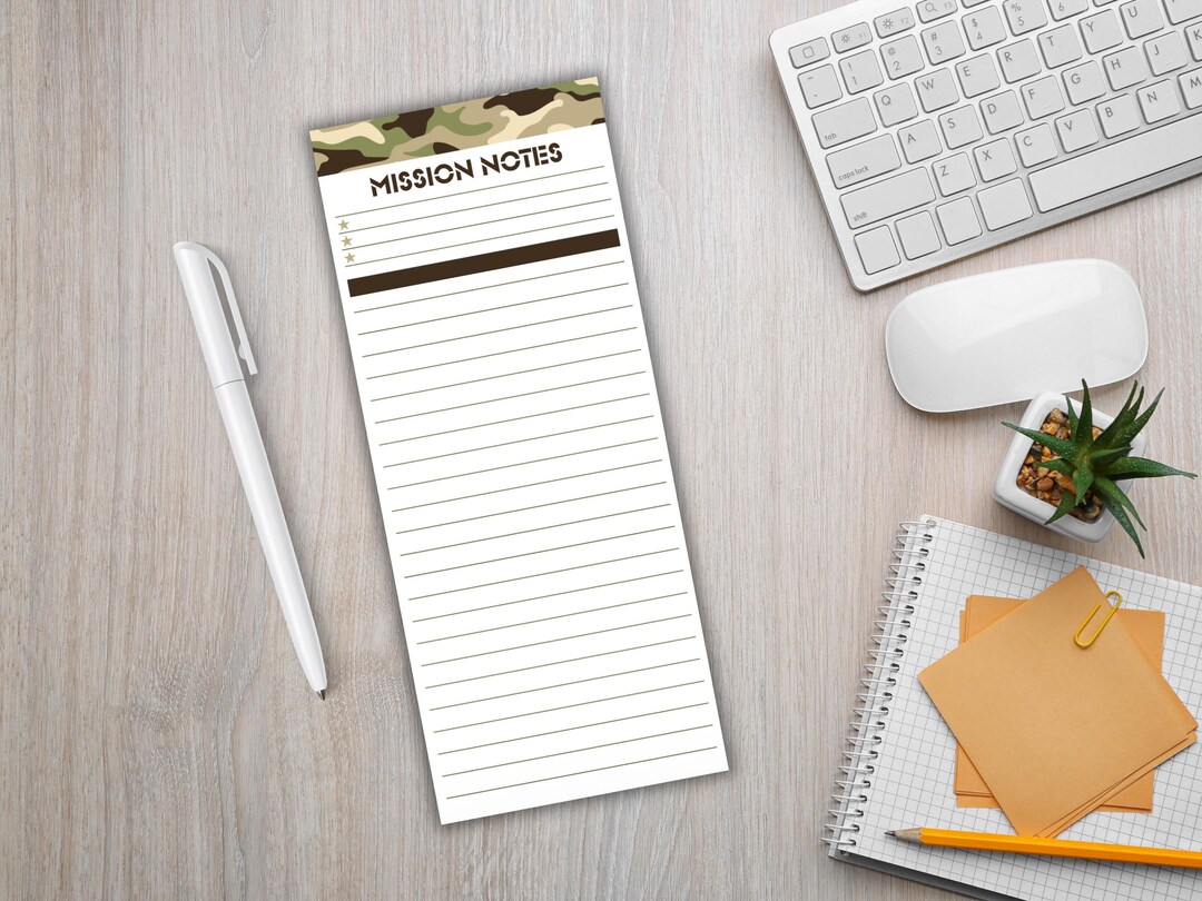 Personalized Notepad Military Military Inspired Notepad Bundle, Army Navy Air Force Marines Style ...