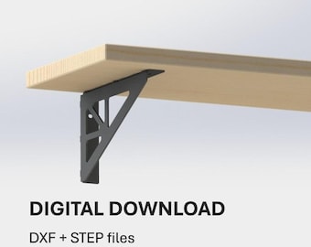 Laser Cut Regalhalterung DXF-Datei | Industrielle Metall Regal Stützen Pläne | Größe 250 x 150 mm