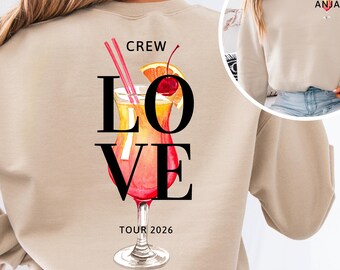 Sweatshirt, Sweater, Crew Love, Besties, Freunde, personalisierter Sweater, gemeinsamer Urlaub, Jungesellinnen Abschiede, BFF, Geschenk
