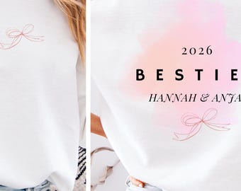 Besties trui, shirt, BFF, cadeau, personalisieren, Schleife, hoodie, cadeauidee, Partnerlook, Geburtstag, bestfriends, Freundinnen