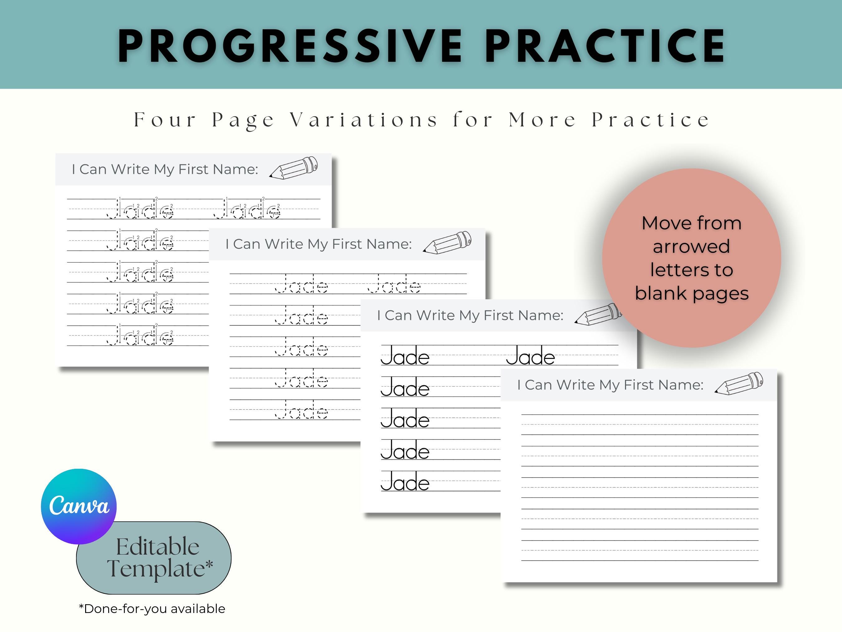 Custom Name Tracing Worksheet | Preschool Handwriting Practice Template ...