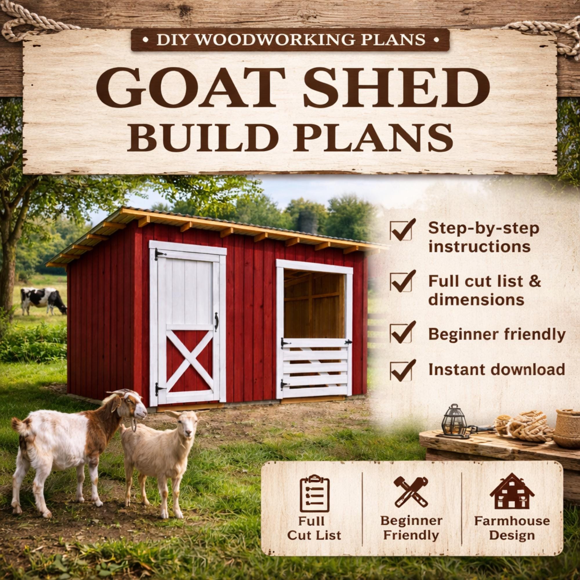 Goat Shed Plans 10 X 14- PDF Download - Etsy