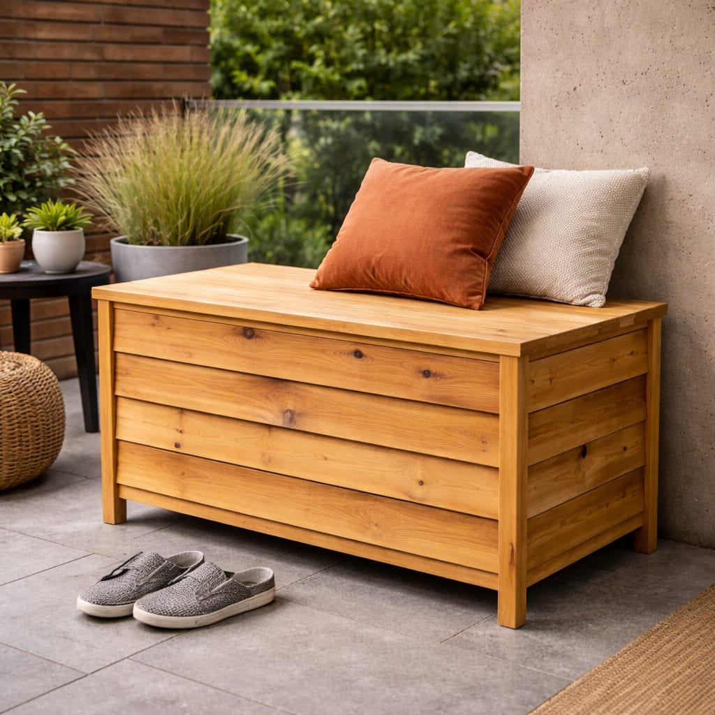 Modern Storage Chest Plan: DIY Outdoor Deck Box With Lid (PDF) - Etsy