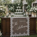 Custom Lace Sheer Wedding Bar Sign,Elegant Wedding Drink Station decor,Minimalist Wedding Cocktail decor product logo