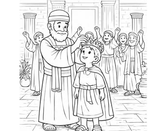 Joash the Boy King Coloring Page | Bible Story Printable Lesson (PDF)