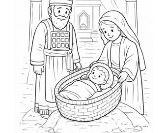 Baby Joash Temple Activity Pack | Bible Story, Coloring, Maze (PDF Download)