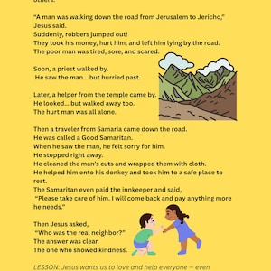 The Good Samaritan Coloring Page Printable for Kids, Bible Story ...