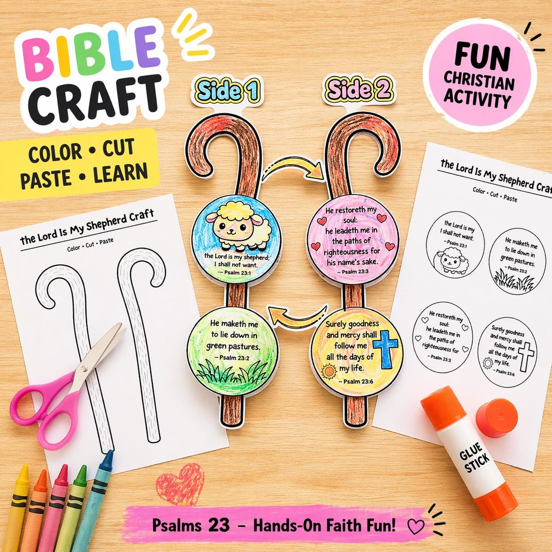 Psalm 23 Shepherd Craft Printable the Lord is My Shepherd Bible