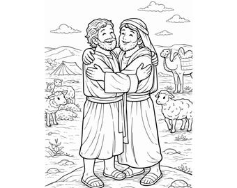 Jacob Esau Coloring Page | Bible Story Printable, Homeschool Activity (PDF Download)