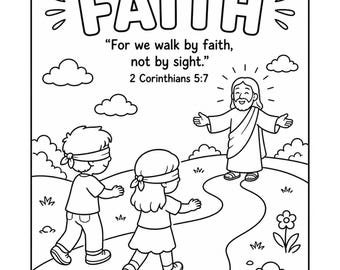 Walk by Faith Craft Printable, Christian Kids Activity, Bible Lesson Corinthians, Sunday School PDF, Faith Path Worksheet, Homeschool VBS