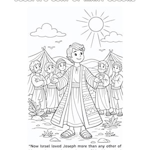 Joseph's Coat Coloring Page, Bible Story, Christian Homeschool (PDF Download)