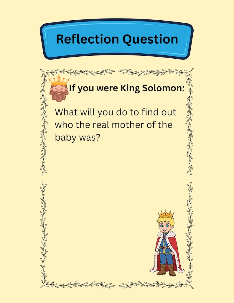 Solomon Reflect King Solomon Coloring Page Printable, Bible Story Activity for Kids ...