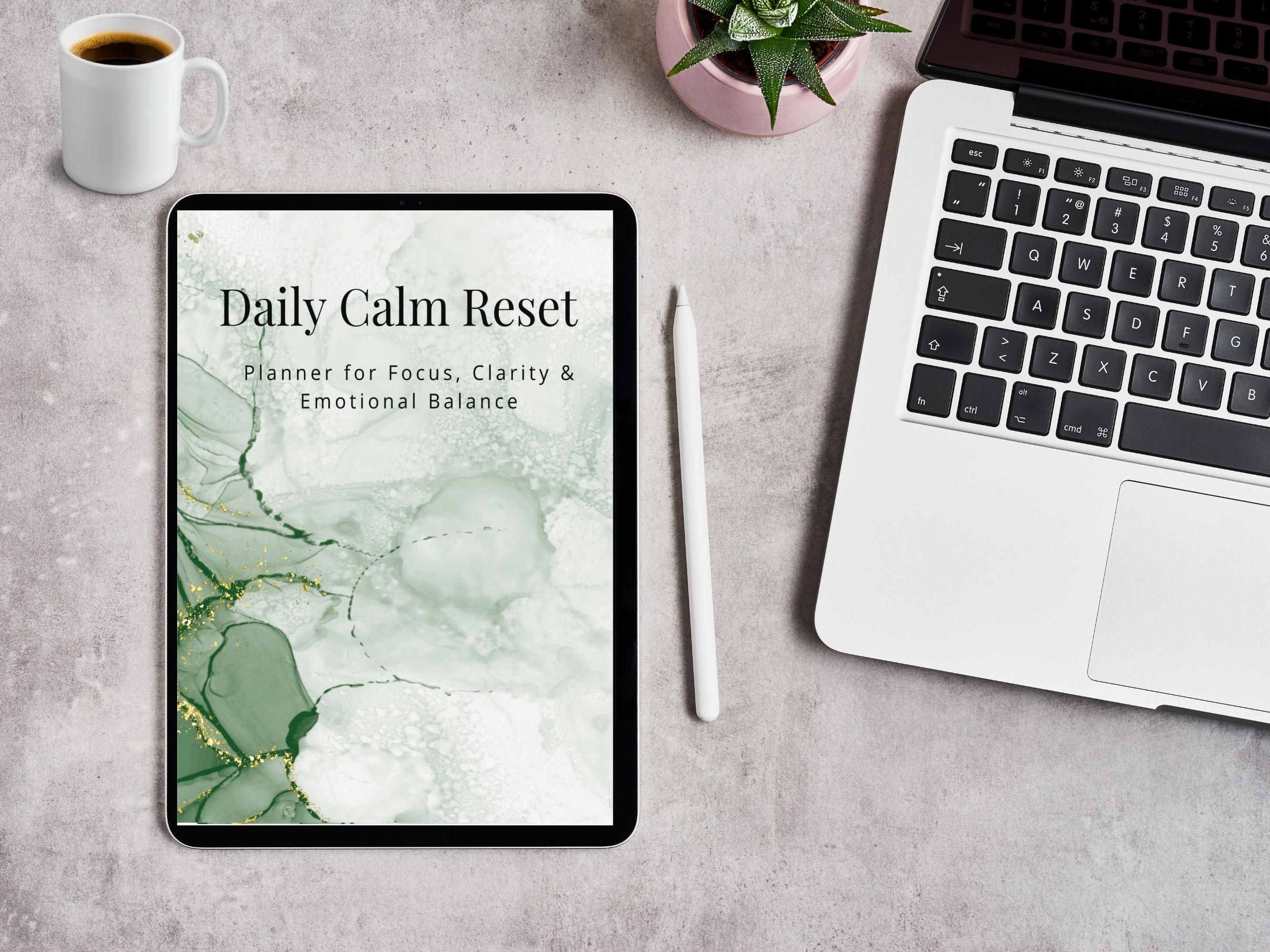 Daily Calm Reset Planner Printable | Mental Health Planner PDF | Stress ...
