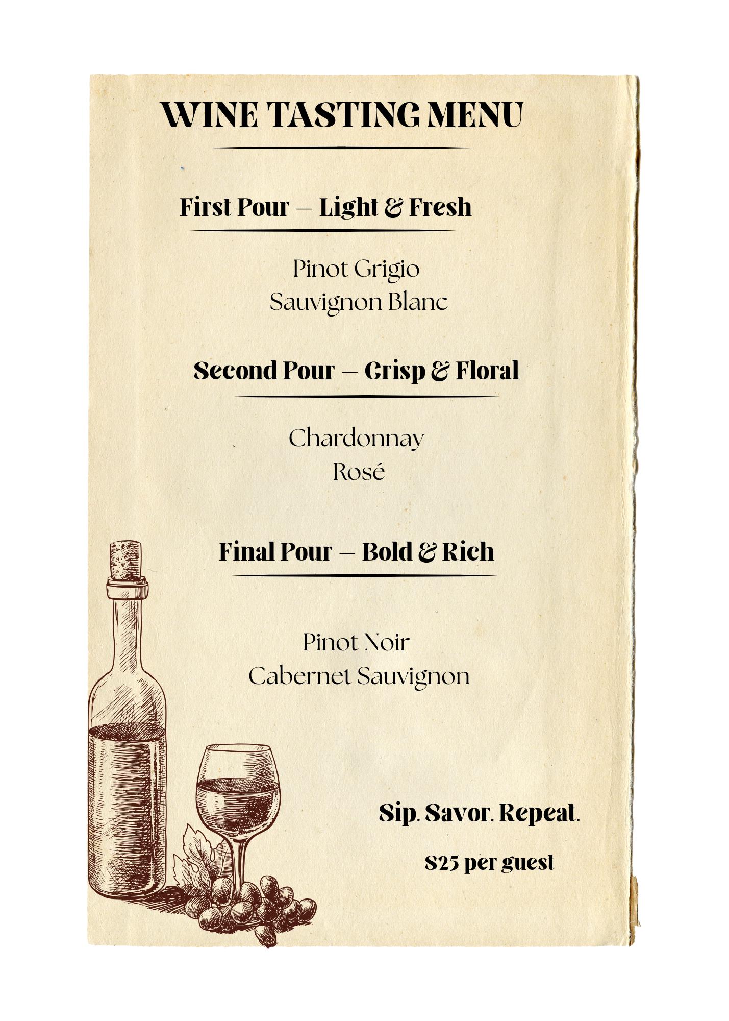 Vintage Wine Tasting Menu Template | Editable Canva Menu | Burgundy ...