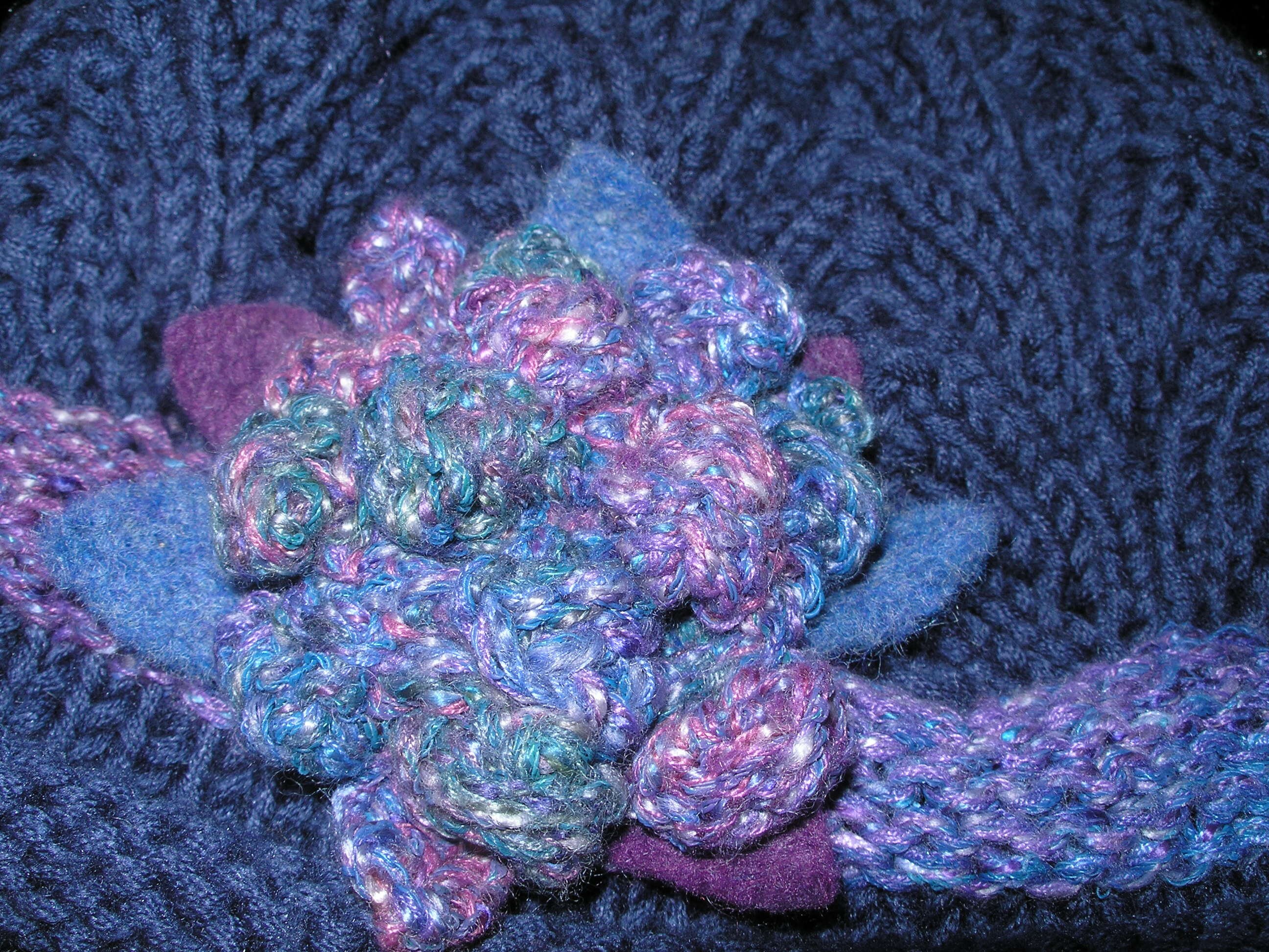 Roll Brim Blue Cotton Hat, Seller Designed and Created 