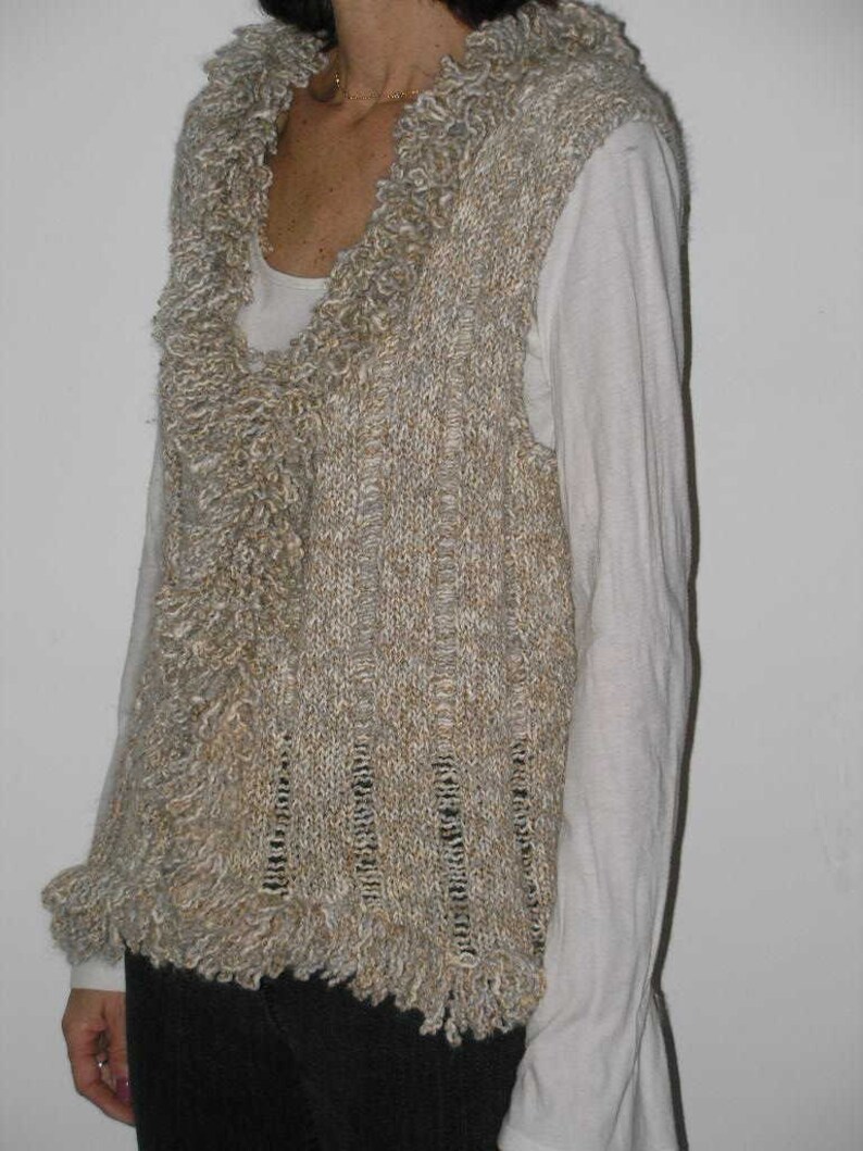 beige knitted vest top