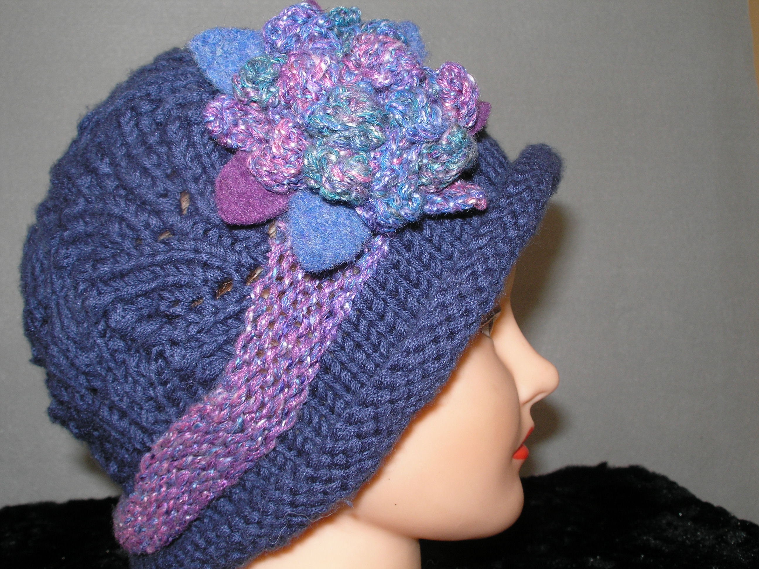Roll Brim Blue Cotton Hat, Seller Designed and Created  display picture 2
