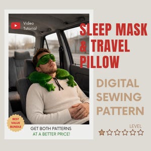 Patrón de costura de rana / Antifaz para dormir y almohada de viaje original / Regalo para amantes del estilo Frogcore