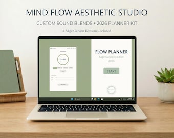 Agenda digitale estetica 2026 · Pacchetto di strumenti per la concentrazione · Organizzatore giornaliero minimalista per Windows e GoodNotes