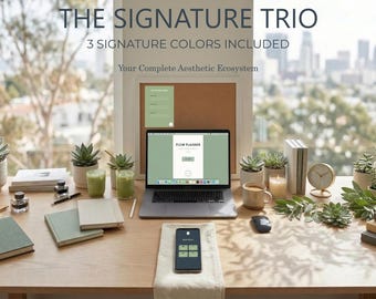 Pacchetto agenda digitale 2026, Signature Trio, 3 colori inclusi, agenda estetica per iPad per GoodNotes, compatibile con Windows e Mac