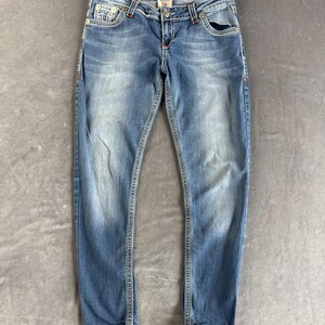 True religion jeans low waist W32 blue denim horseshoe pockets image 4