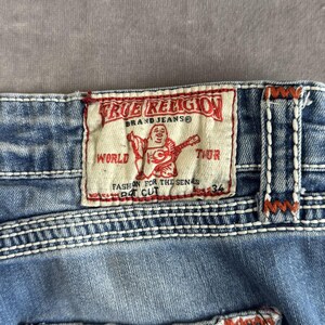 True religion jeans low waist W32 blue denim horseshoe pockets image 12