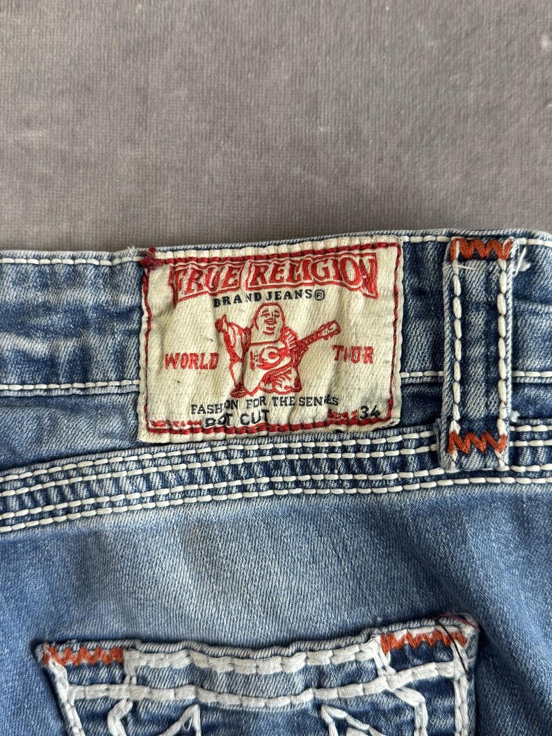 True religion jeans low waist W32 blue denim horseshoe pockets image 12